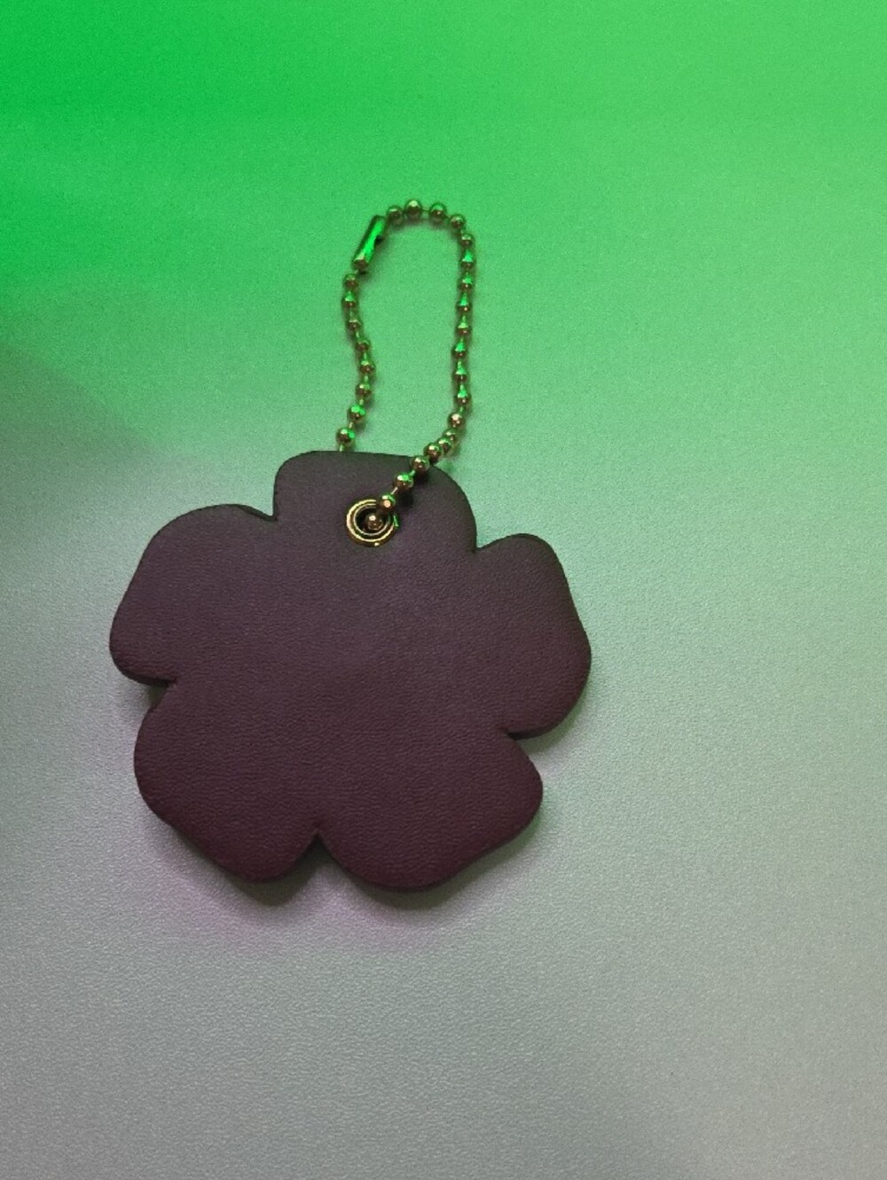 Coach Flower Charm Keychain - Plum - Picture 3 of 3